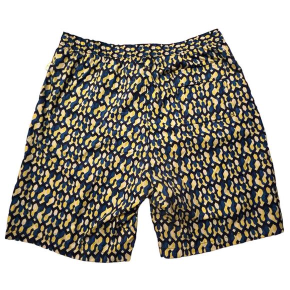 Psycho Bunny "Everett" Blue & Yellow Graphic Print Swim Trunks Size 1XLT NEW - Picture 1 of 10